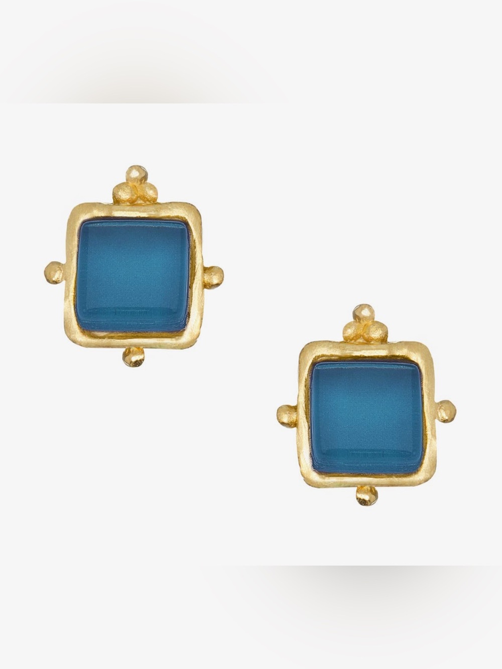 Susan Shaw Charlotte Stud Earrings - Sapphire - Dark Blue